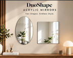 Combo of Oval Shape & Square Shape Mirror (Pack of 2)