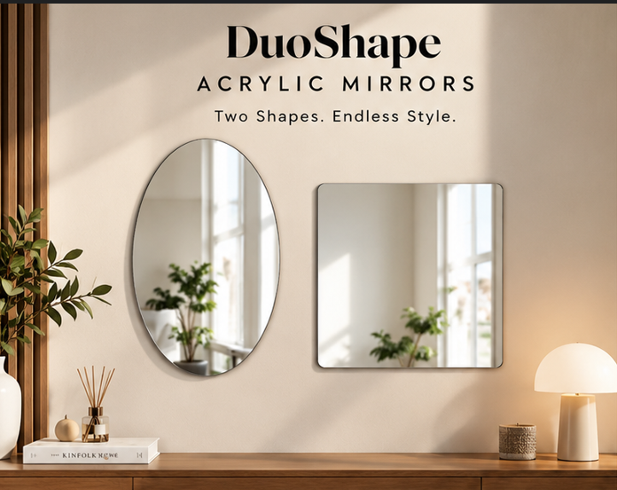 Combo of Oval Shape & Square Shape Mirror (Pack of 2)